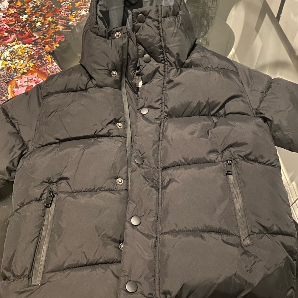 Zara Boys Black Puffer coat size 7 - Picture 8 of 8